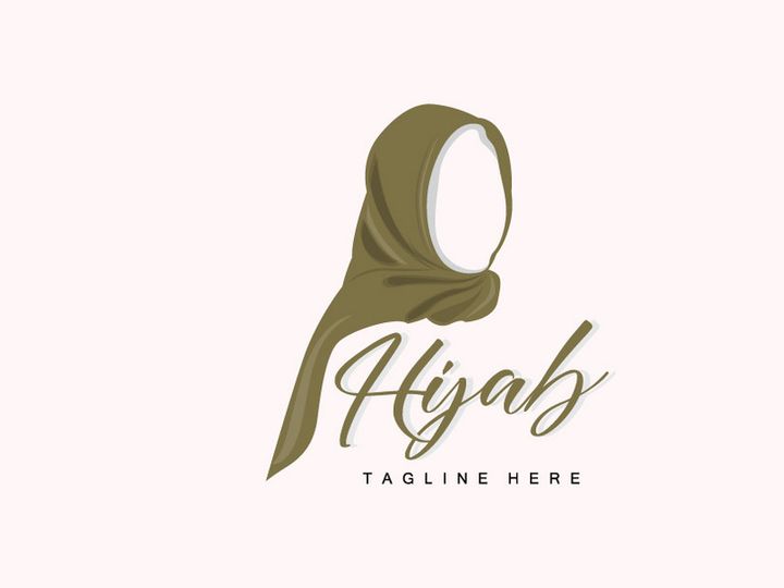 HIjab Logo, Fashion Product Vector Brand, Muslim Women Hijab Boutique Design