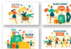 12 Black Friday Sale Event Illustration
