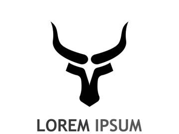 Vintage bull head horns logo preview picture