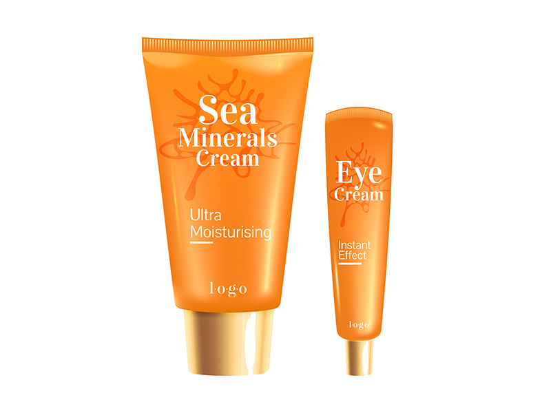 Sea minerals cream realistic product vector design