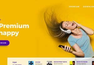 Music Landing Page Freebie XD PSD