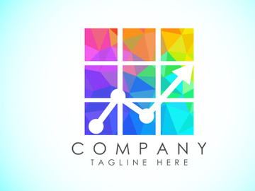 Finance and accounting logo low poly art style design vector template, Business finance logo preview picture