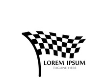 Creative and modern racing flag logo design.