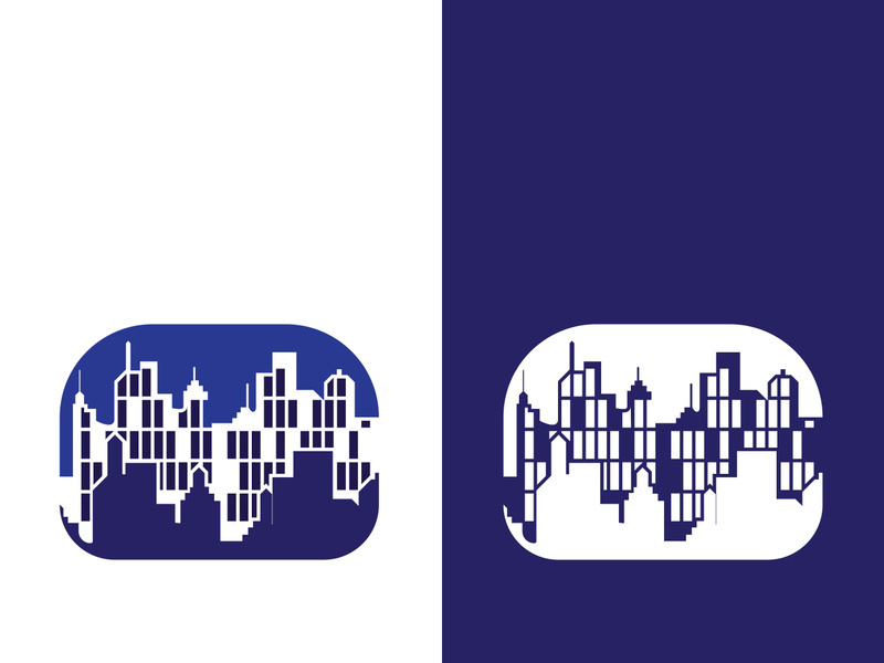 Modern city skyline icon silhouette vector illustration design