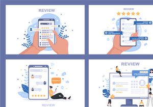 12 Review Customer Giving Star Illustration