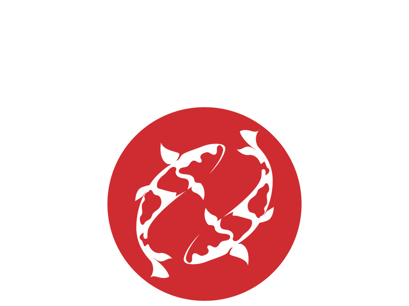 Koi fish logo template. Creative vector symbol