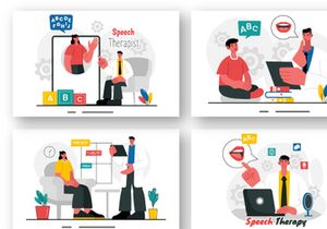 9 Speech Therapist Vector Illustration