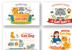 16 International Cat Day Illustration