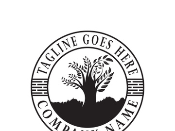 Root Leaf Family Tree of Life Oak Banyan Maple Stamp Seal Emblem Label logo design vector preview picture