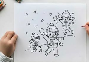 Children playing winter sports vector illustration flat design