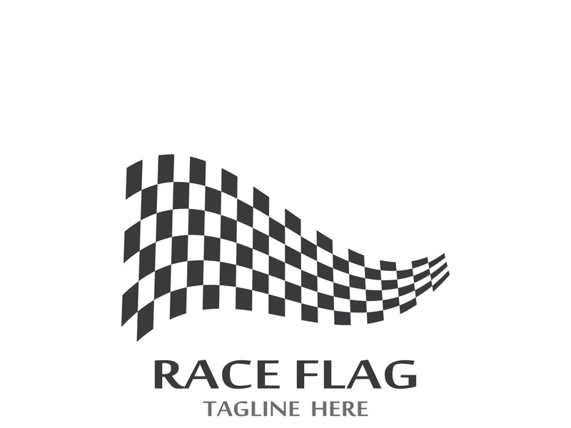 Creative and modern racing flag logo design.