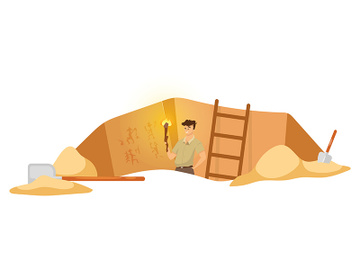 Excavation flat vector illustration preview picture