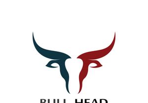 Bull head horns logo design.