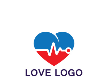 Love with Medical Pulse logo concept. Health love Creative Logo vector template preview picture