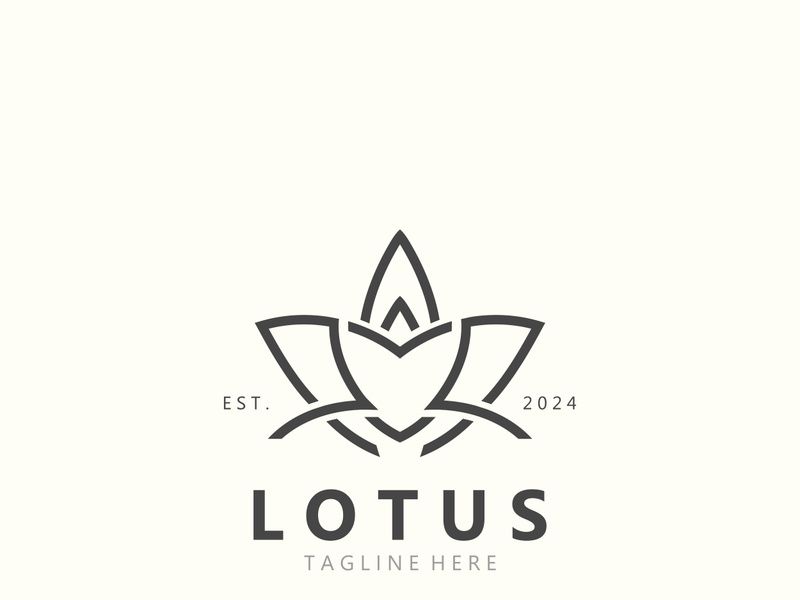 Lotus flower minimalist design, elegance Lotus flower logo template