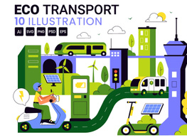 10 Eco Friendly Transportation Illustration preview picture