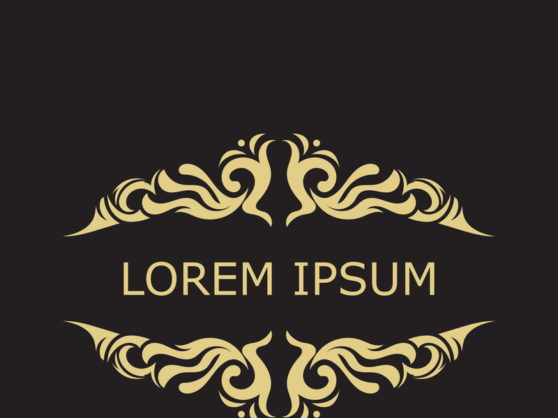 Gold luxury floral vintage monogram decorative logo template