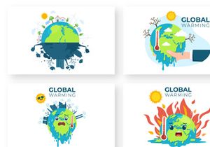 13 Global Warming Cartoon Illustration
