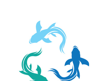 Fish logo icon template creative vector symbol preview picture