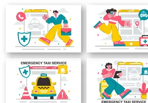 10 Emergency Taxi Service Illustration