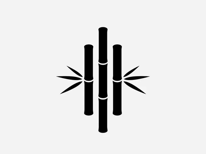 Green Bamboo Logo, vector illustration Design