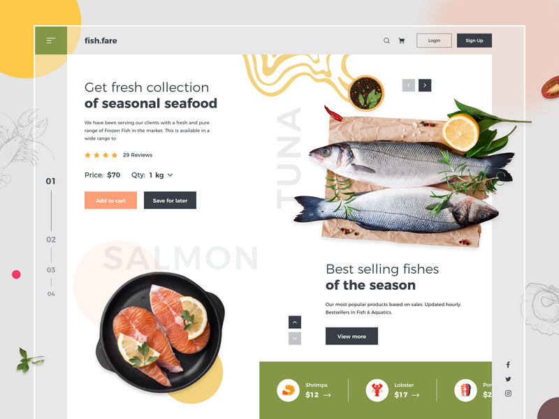 SeaFood eCommerce Web App Design