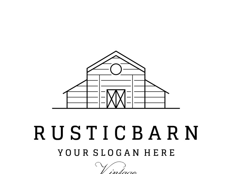 Logo design of organic farm house or barn or barn and animal farmhouse vintage.Vintage country logo.