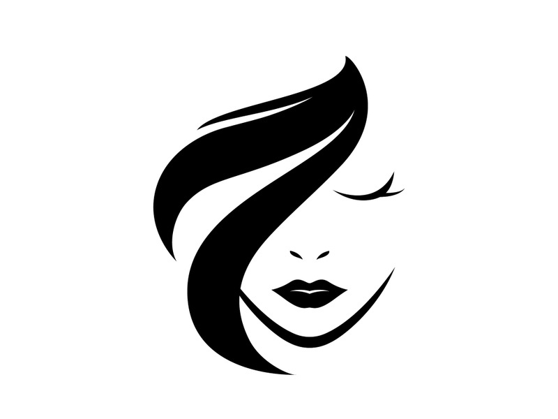 hair woman and face logo and symbols