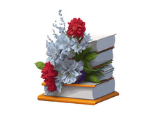 Vector Illustration Books decorated by flowers