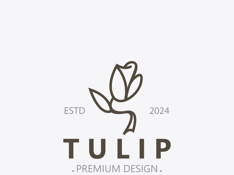 Tulip Flower bud logo with leaves design, suitable for fashion, beauty spa and boutique emblem business