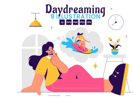 9 People Daydreaming Illustration preview picture