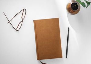 Diary On The Table Mockup