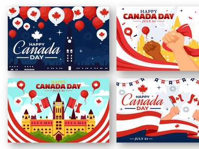 12 Happy Canada Day Illustration