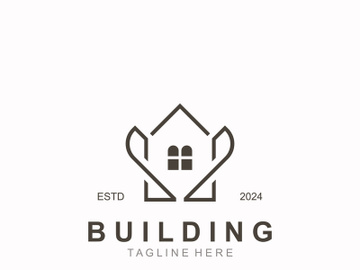 Building logo construction modern real estate symbol for architecture house and property design preview picture