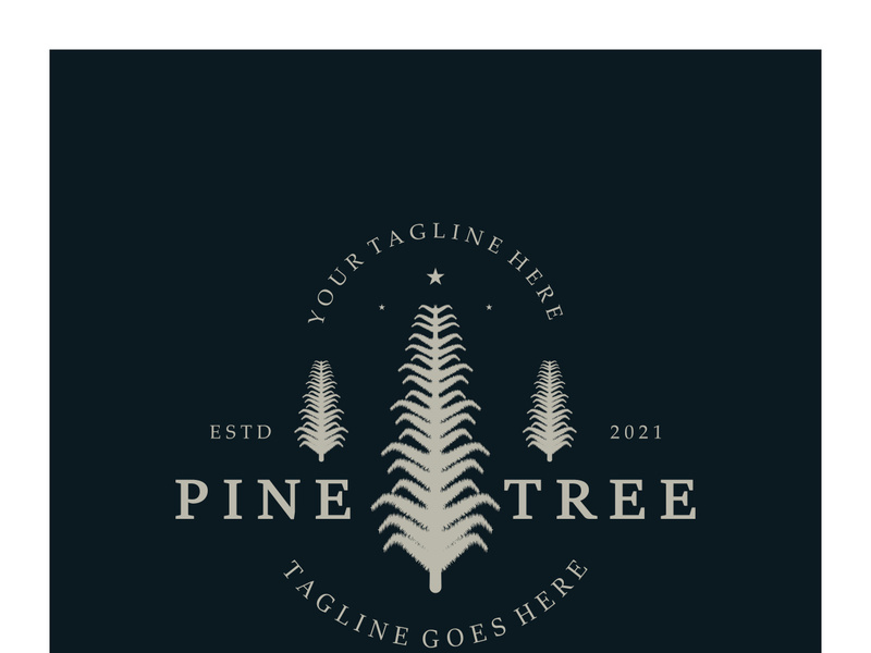 simple pine or fir tree logo,evergreen.for pine forest,adventurers,camping,nature,badges and business.vector