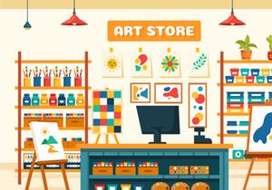 10 Art Store Vector Illustration