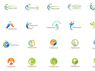 Healt people life leaf logo vector preview picture