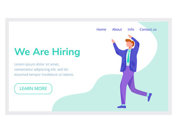 We are hiring landing page vector template preview picture