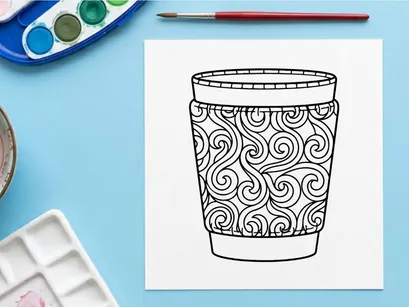 Vaso de whisky navideño blanco y dorado con diseño elegante de patrón festivo en espiral ornamentado