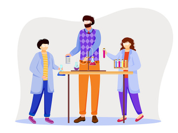 Science lesson flat vector illustration preview picture