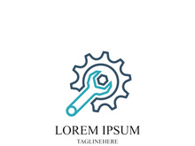 Gear and Wrench Logo Template Illustration