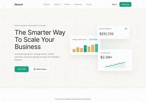 Nexora SaaS Website Design | Smart Business Operations Platform
