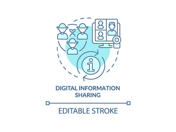 Digital information sharing turquoise concept icon preview picture