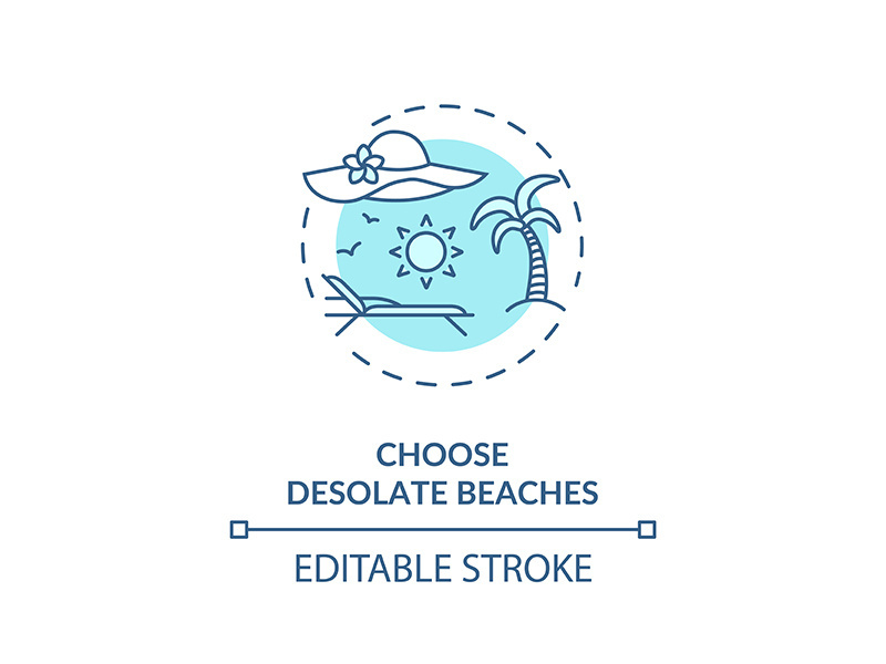 Choose desolate beaches concept icon