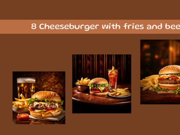 Cheeseburger with fries and beer preview picture