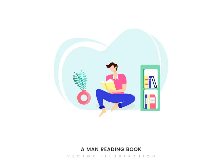 A man reading book