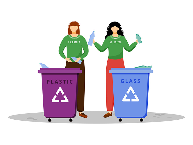 Waste management flat vector illustration