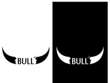 Bull head horns logo design.