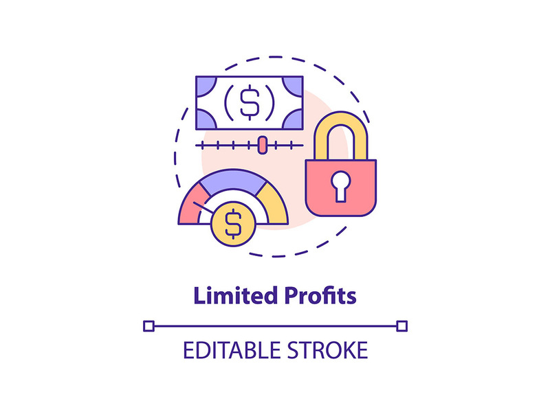 Limited profits concept icon