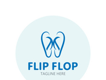 Flip Flop logo design style line art template illustration